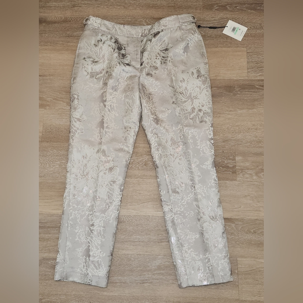 NWT Calvin Klein Metallic Jacquard Pants - size 8